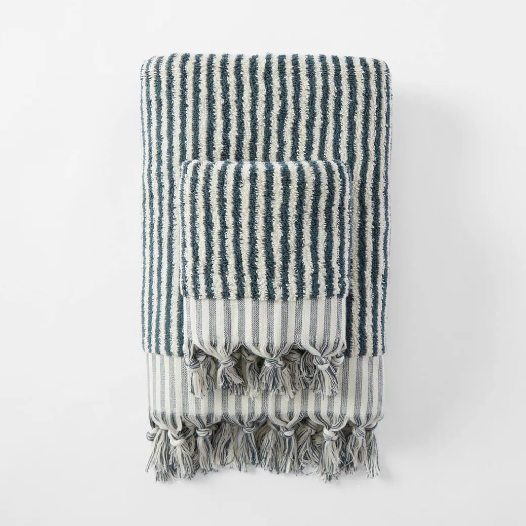 Ama Stripe Towel - Olive Green