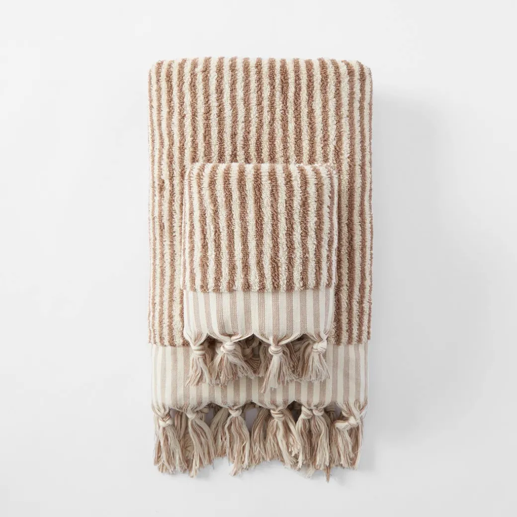 Ama Stripe Towel - Olive Green
