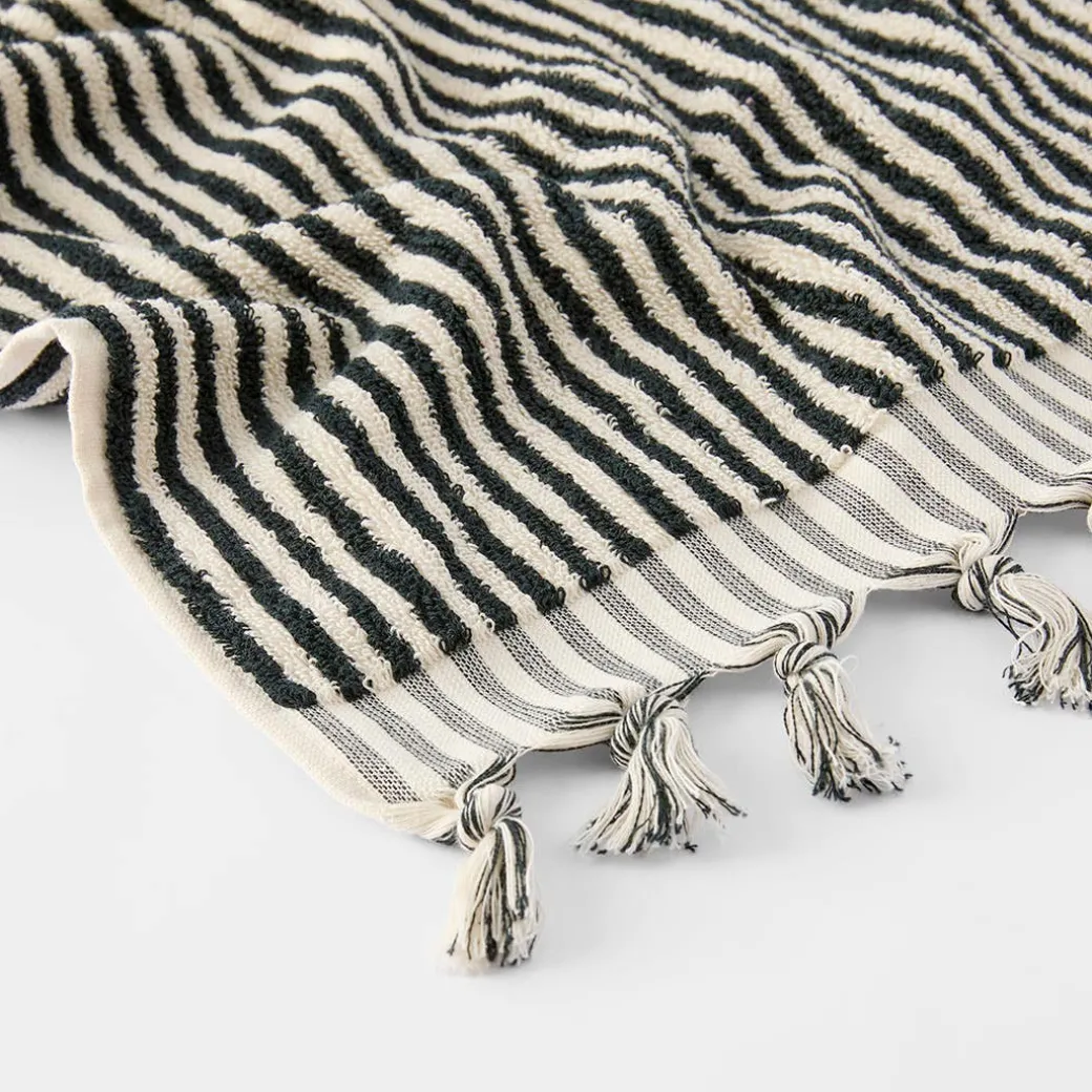Ama Stripe Towel - Olive Green