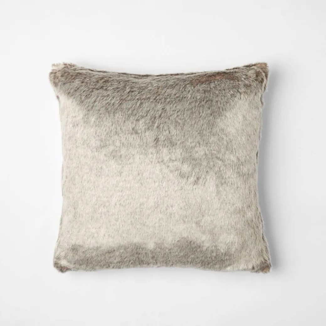 Arctic Faux Fur Cushion - Grey Fox