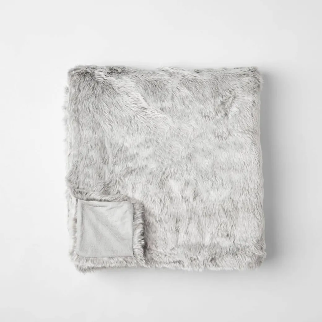 Arctic Faux Fur Throw - Possum
