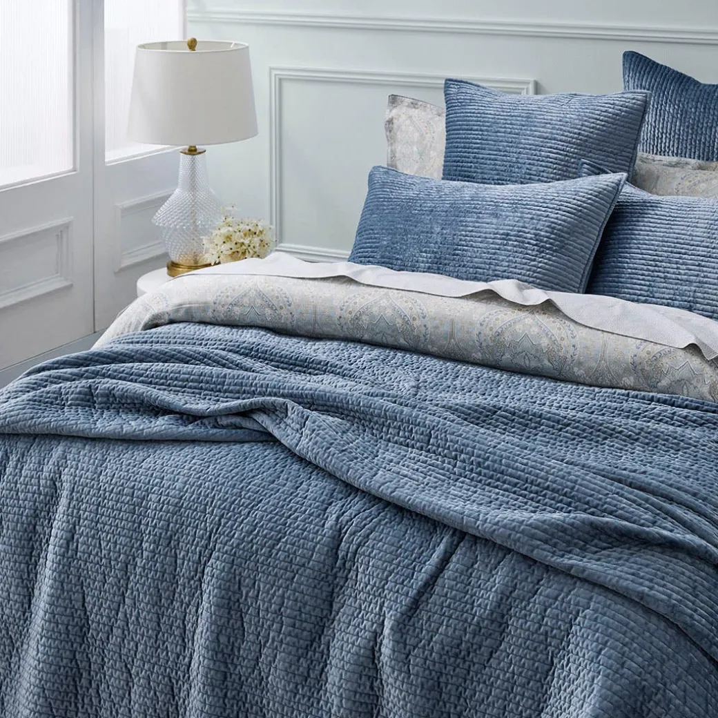 Blake Coverlet - Smoke Blue