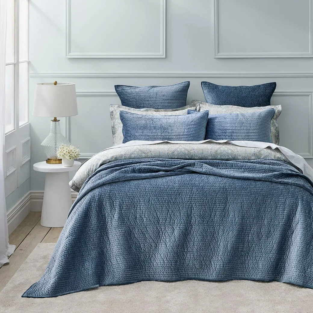Blake Coverlet - Smoke Blue