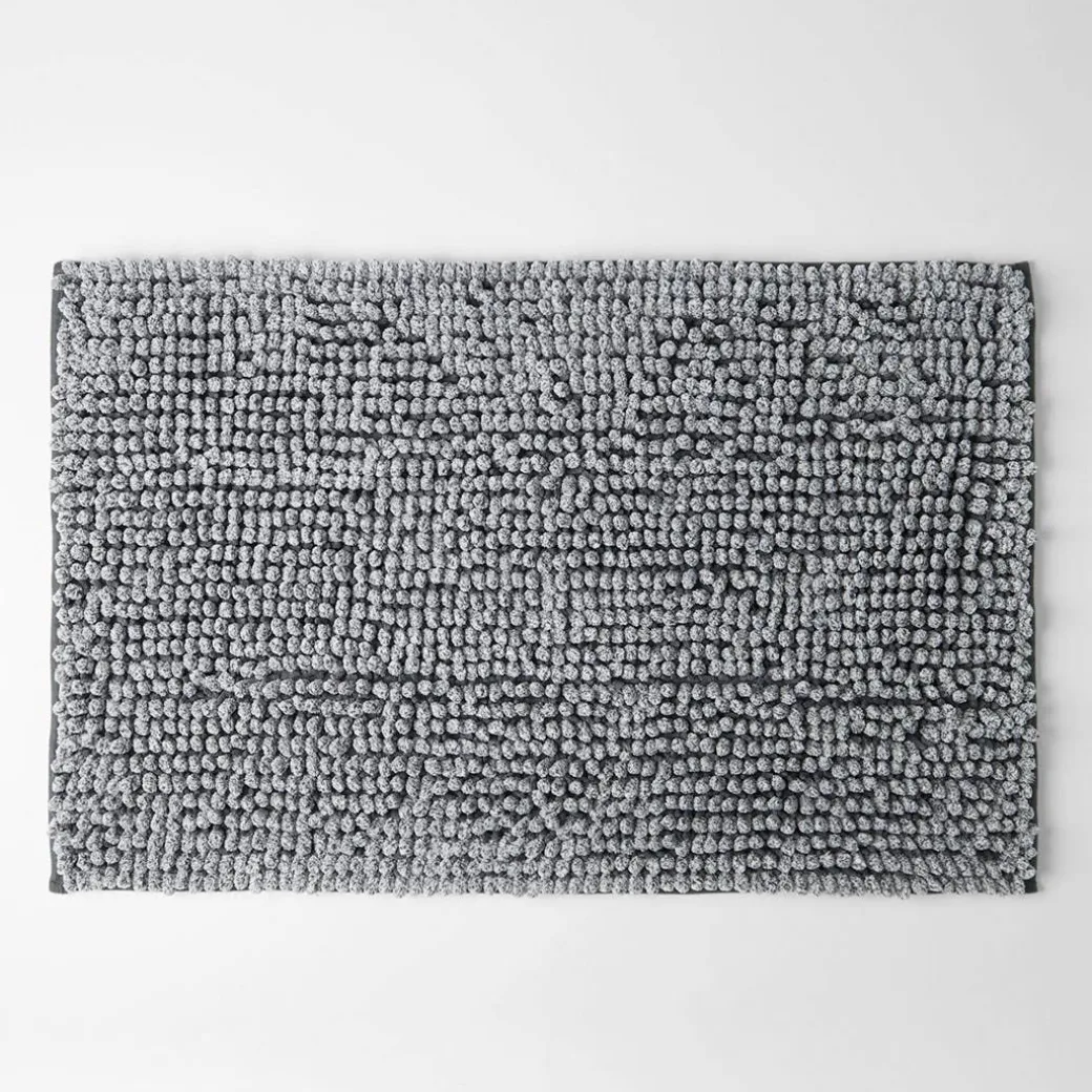 Bobble Melange Bath Mat - Charcoal