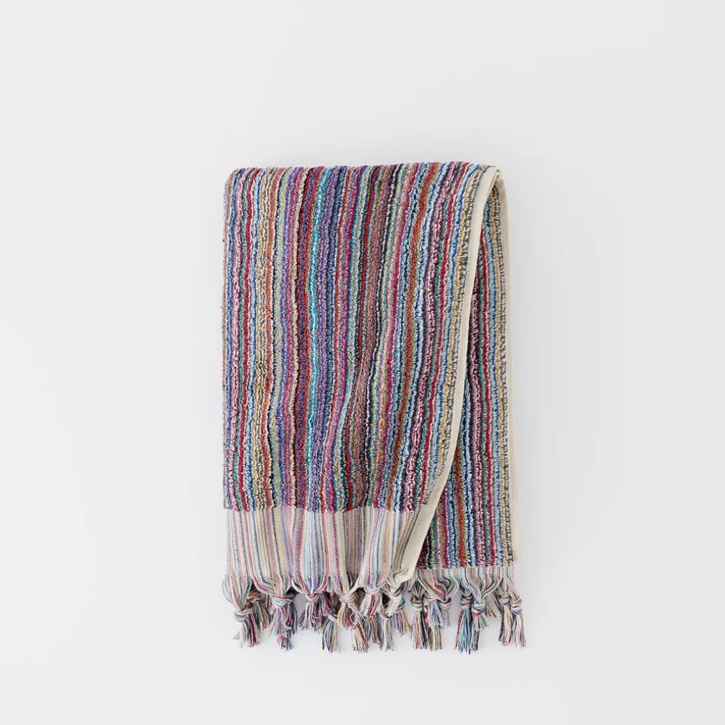 Bodrum Turkish Cotton Bath Sheet - Blue/Grey Zig Zag
