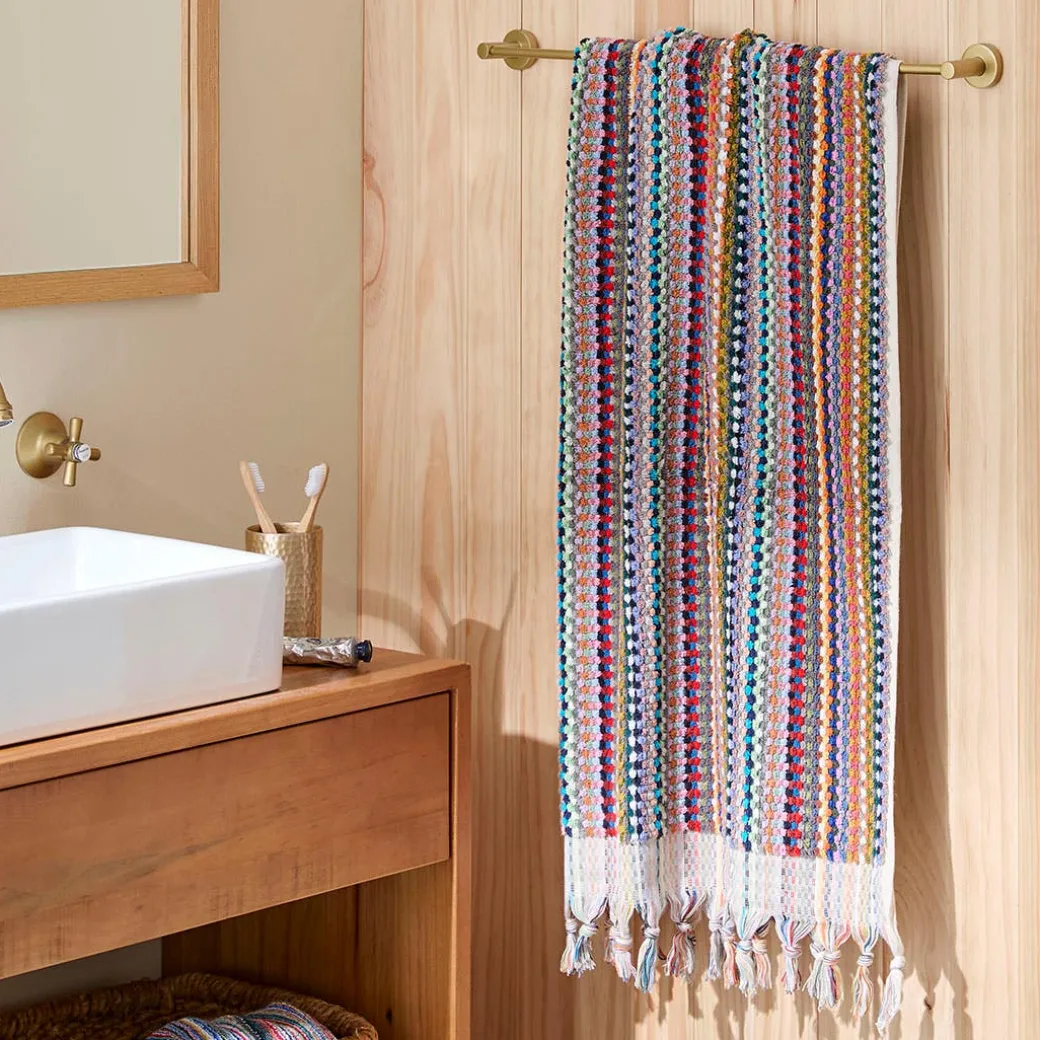 Bodrum Turkish Cotton Bath Sheet - Blue/Grey Zig Zag