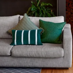 Cameron Linen Cushion - Midnight/Teal