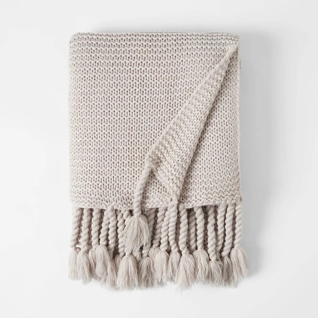 Chunky Tassel Throw - Pine