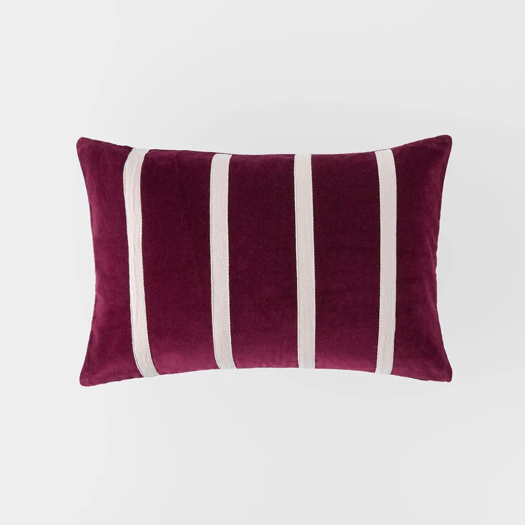 Claude Velvet Cushion - Burgundy