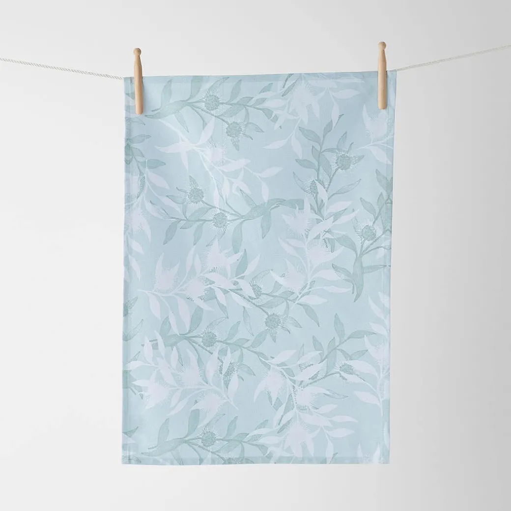 Hakea Tea Towel Set Of 3 - Turquoise