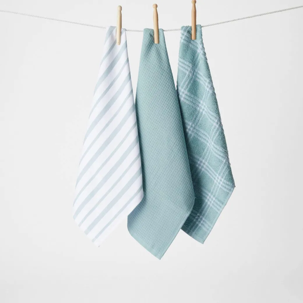 Hardy Terry Tea Towel Set Of 3 - Slate