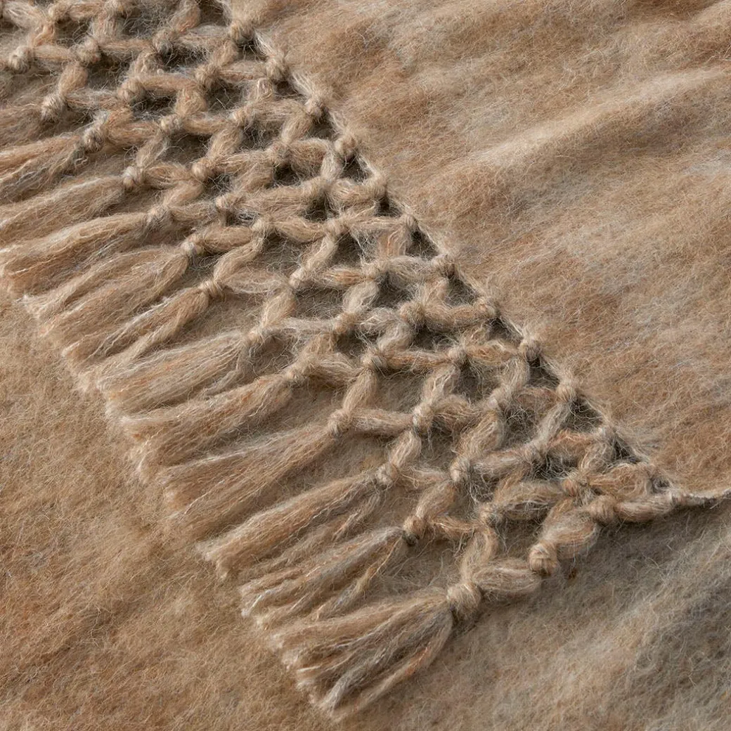 Ledger Ombre Tassel Throw - Dove Grey