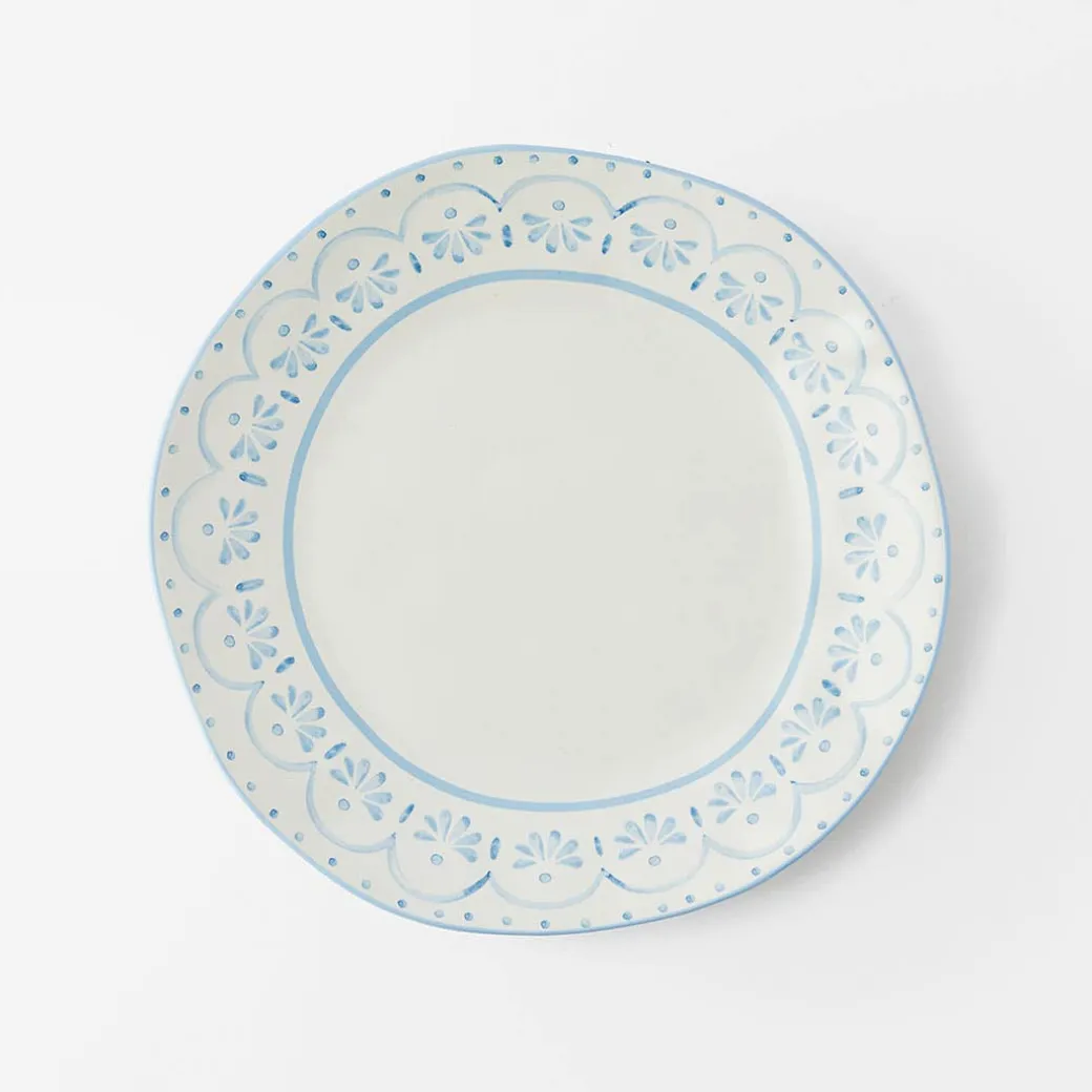 Lucinda Dinner Plate - Blue/White