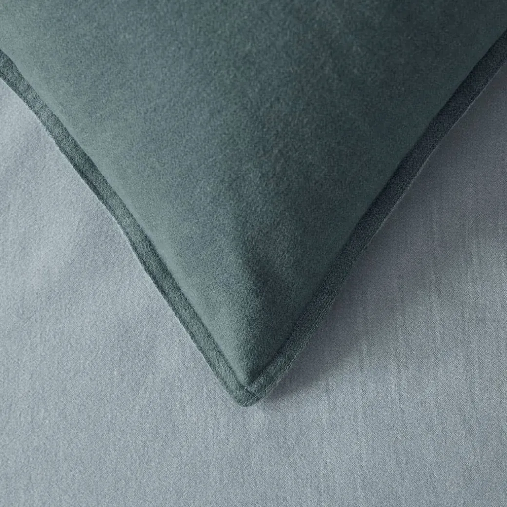 Lusso Reversible Brushed Cotton Quilt Cover - Ink Blue