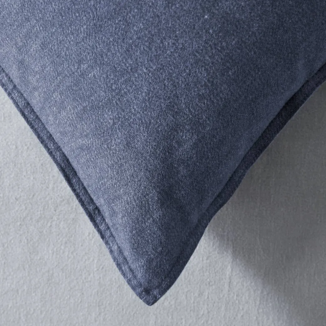 Lusso Reversible Brushed Cotton Quilt Cover - Ink Blue