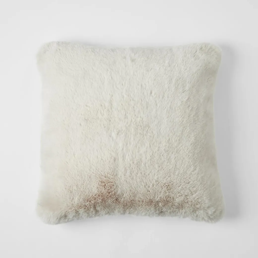 Luxury Faux Fur Cushion - Stone