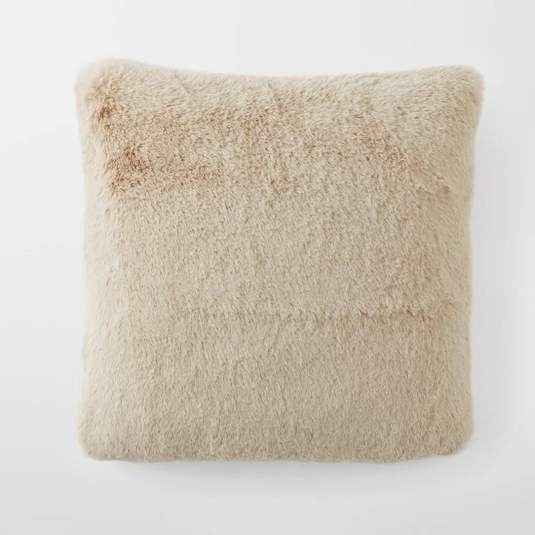 Luxury Faux Fur Cushion - Stone