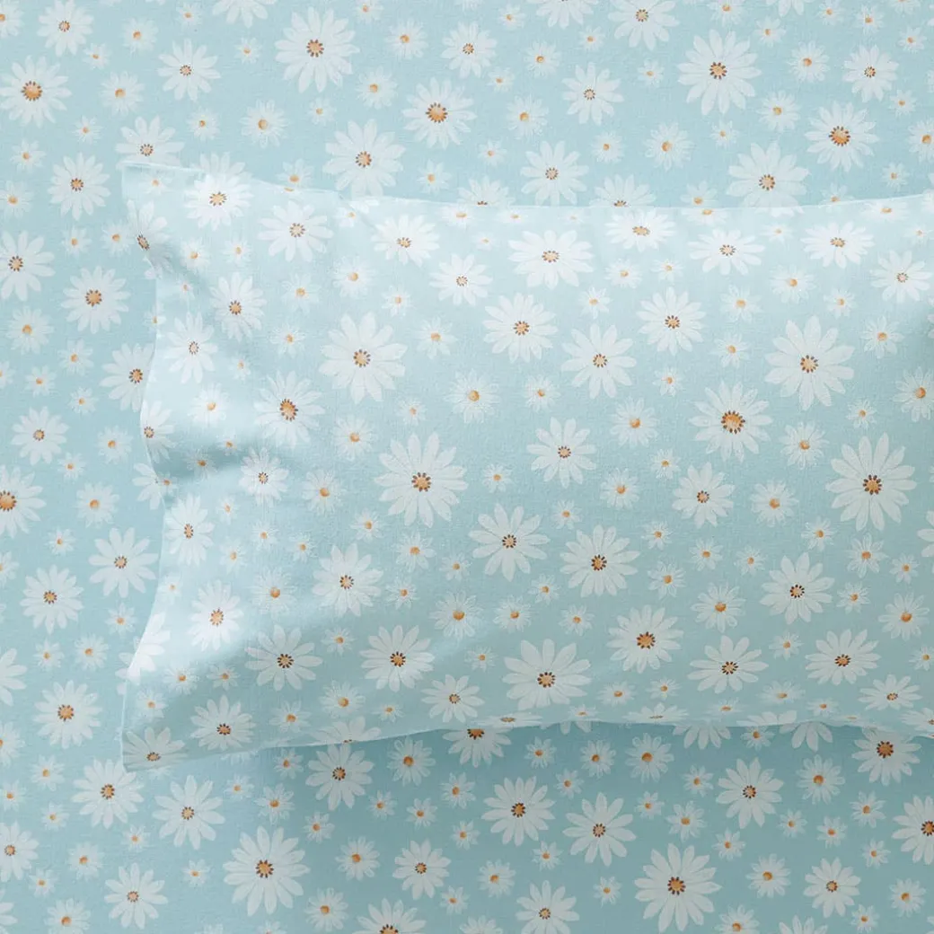 Maeva Flannelette Sheet Set - Soft Blue Floral