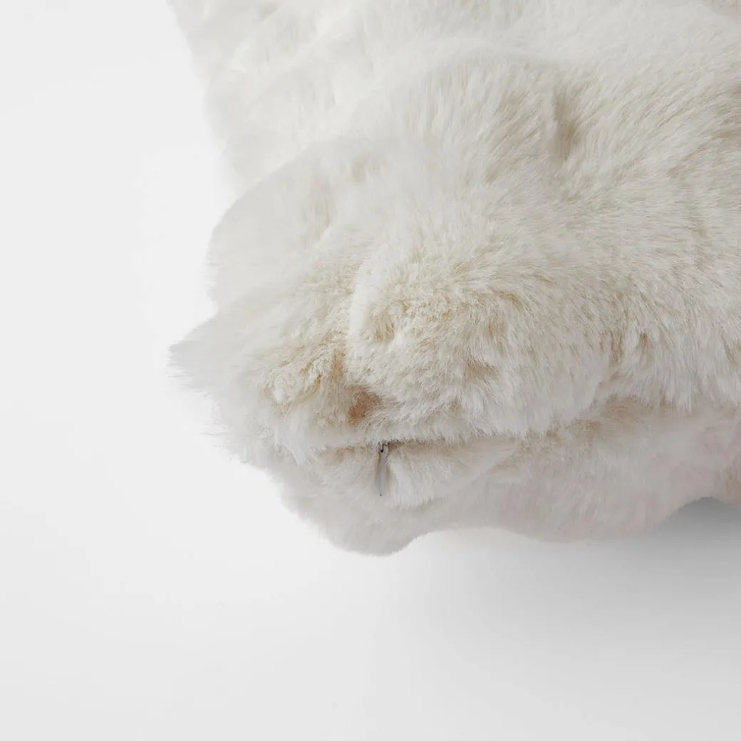 Malmo Faux Fur Cushion - Ivory
