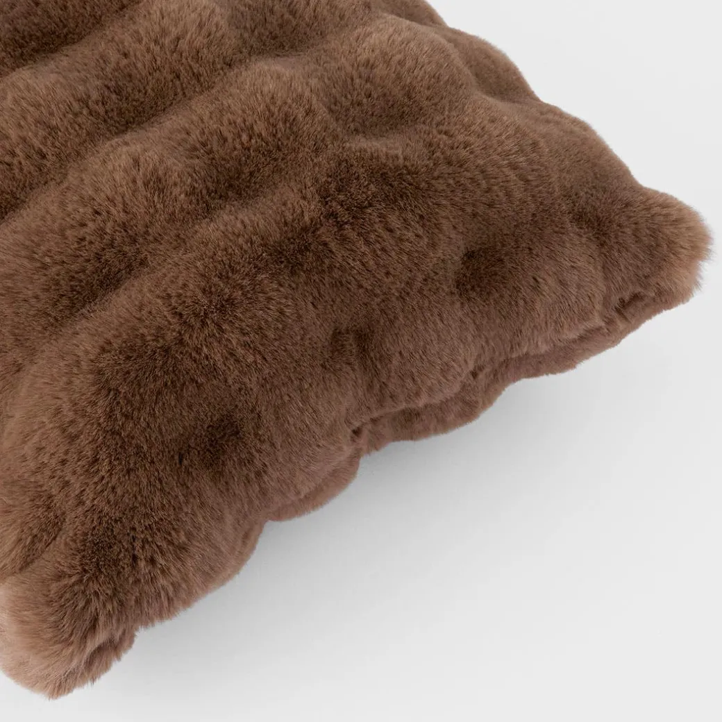 Malmo Faux Fur Cushion - Ivory