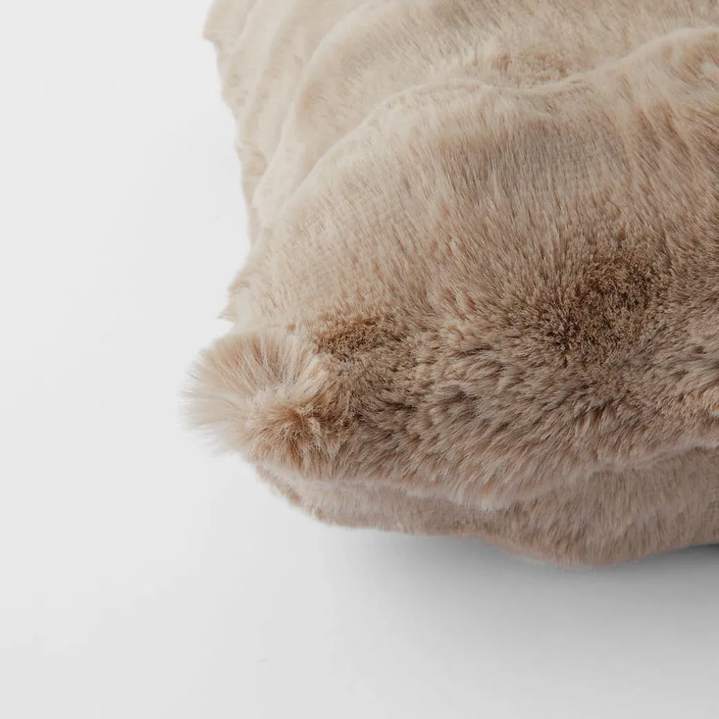 Malmo Faux Fur Cushion - Ivory