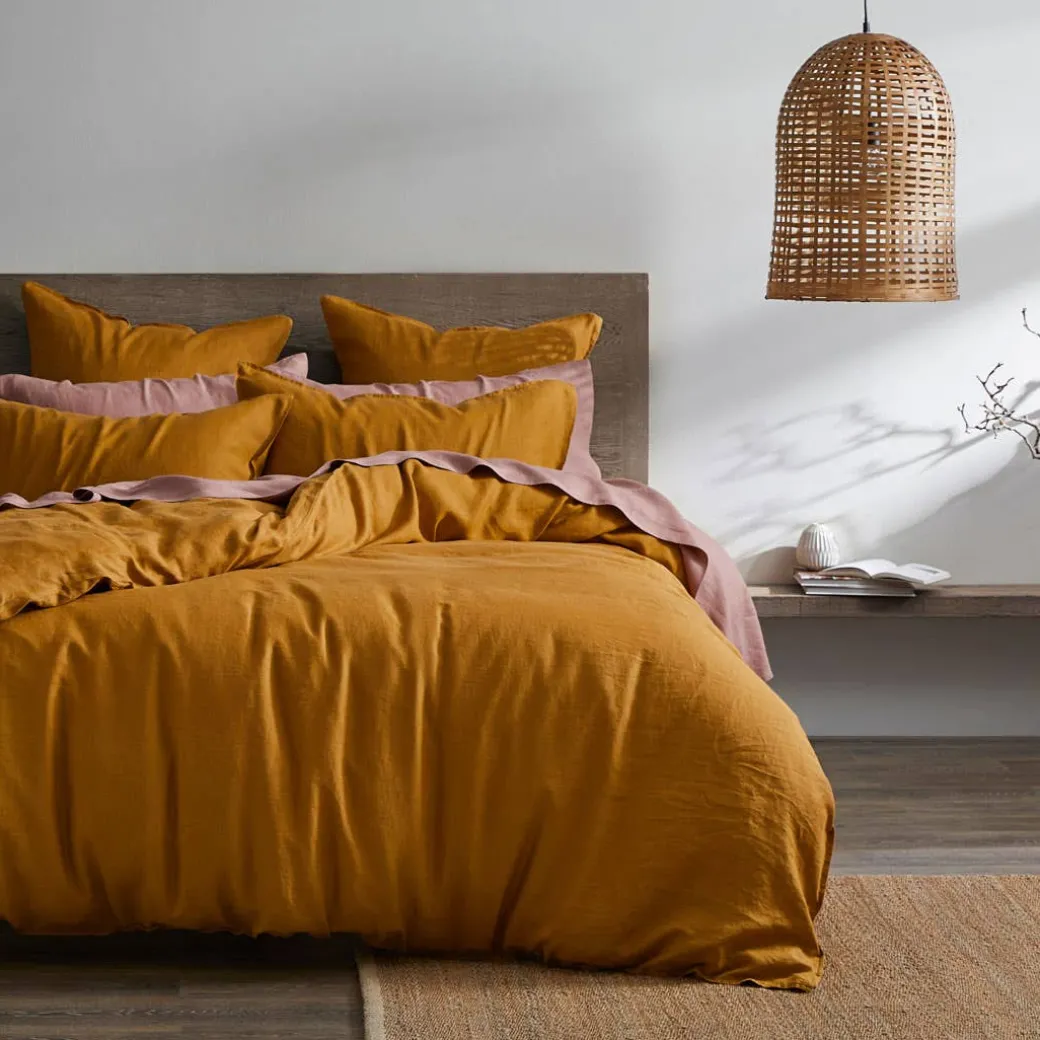Milano Linen Quilt Cover - Mustard