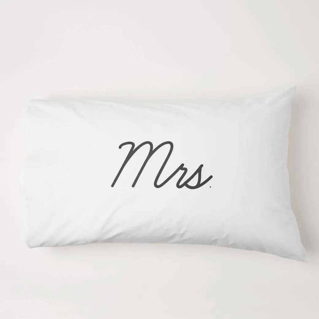 MR/MRS Standard Reversible Pillowcase - White