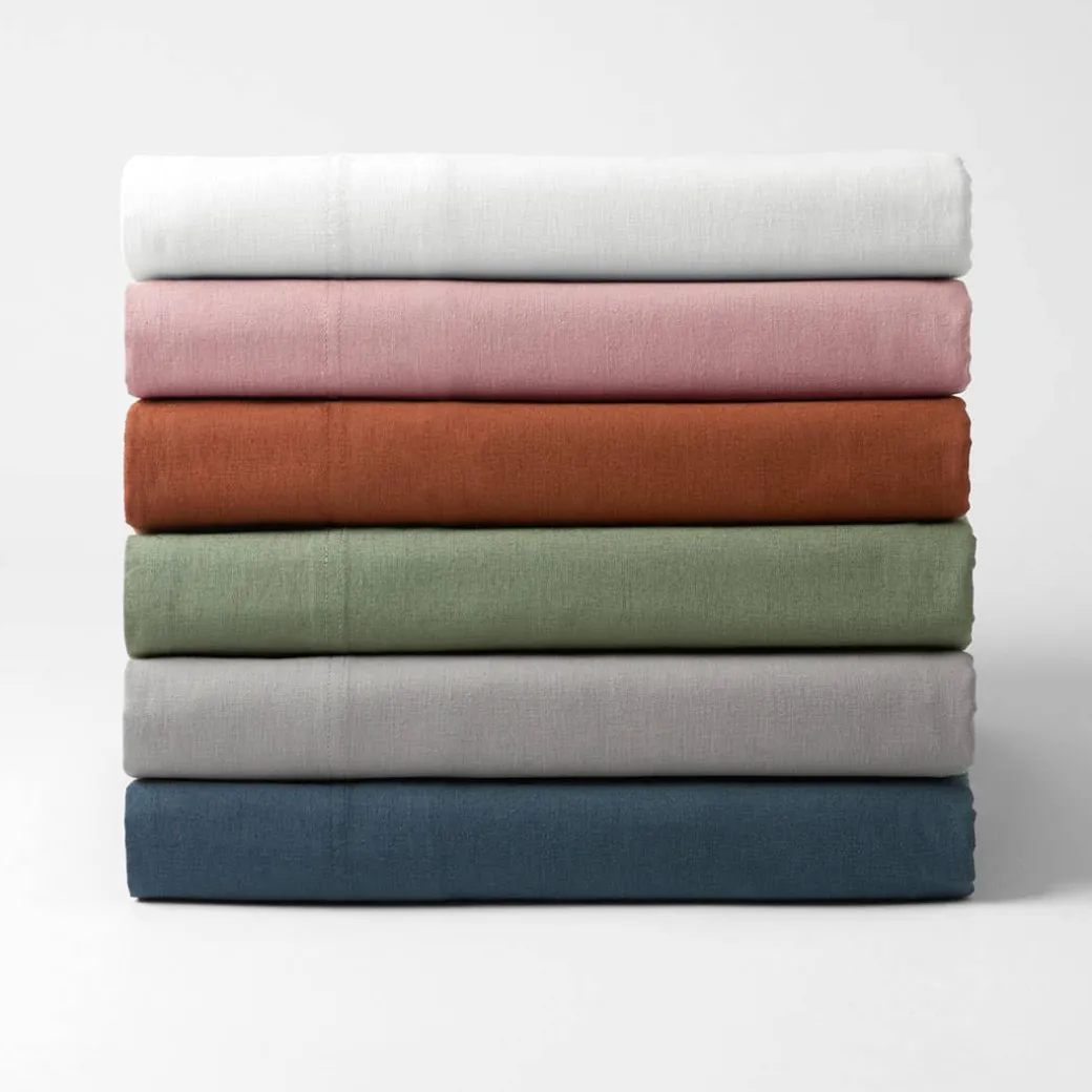 Olsen Linen/Cotton Sheet Set - White