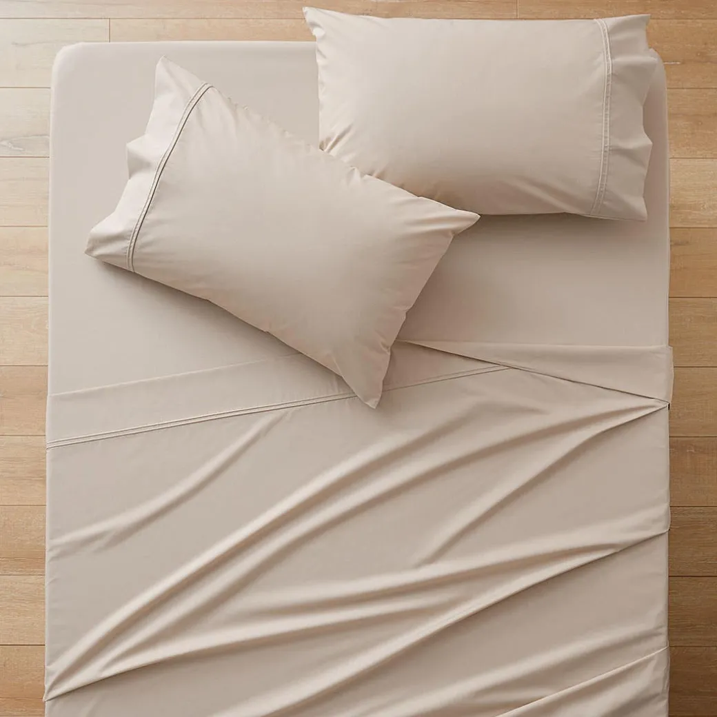 Perfects 250 TC Cotton Blend Sheet Separates - Stone