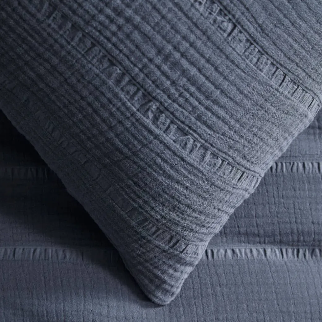 Ramsay Quilt Cover - Slate Blue