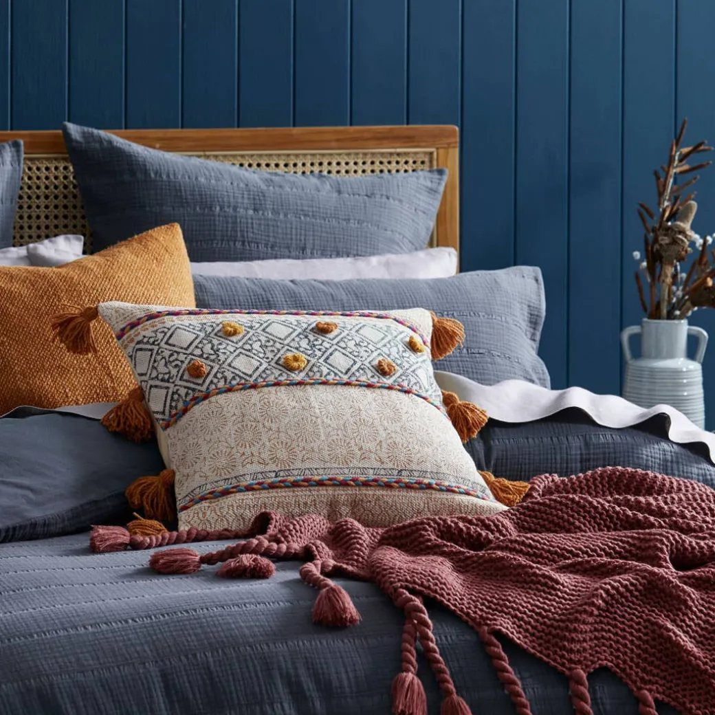 Ramsay Quilt Cover - Slate Blue