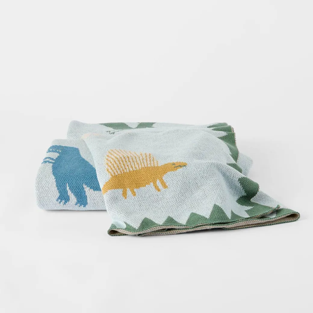 Rex Dinosaur Knitted Throw