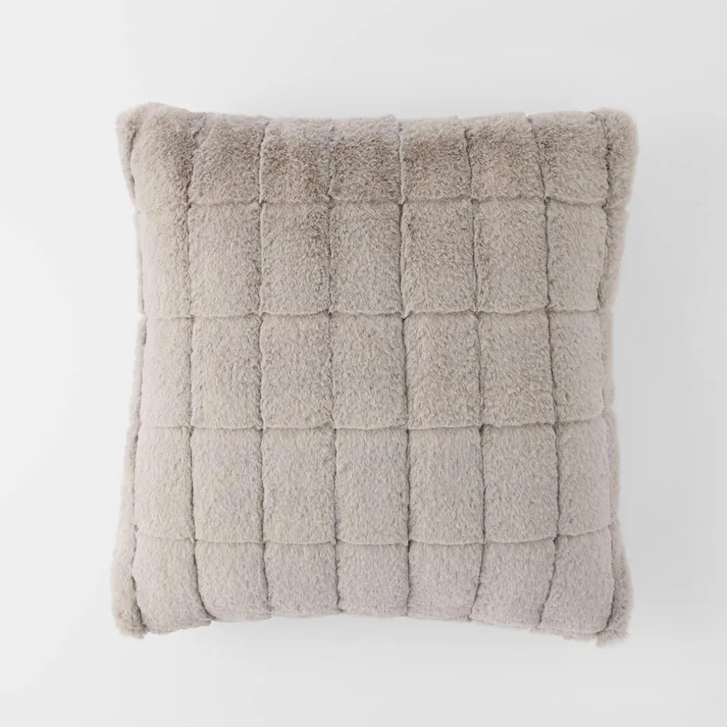 Sable Faux Fur Cushion - Dove Grey