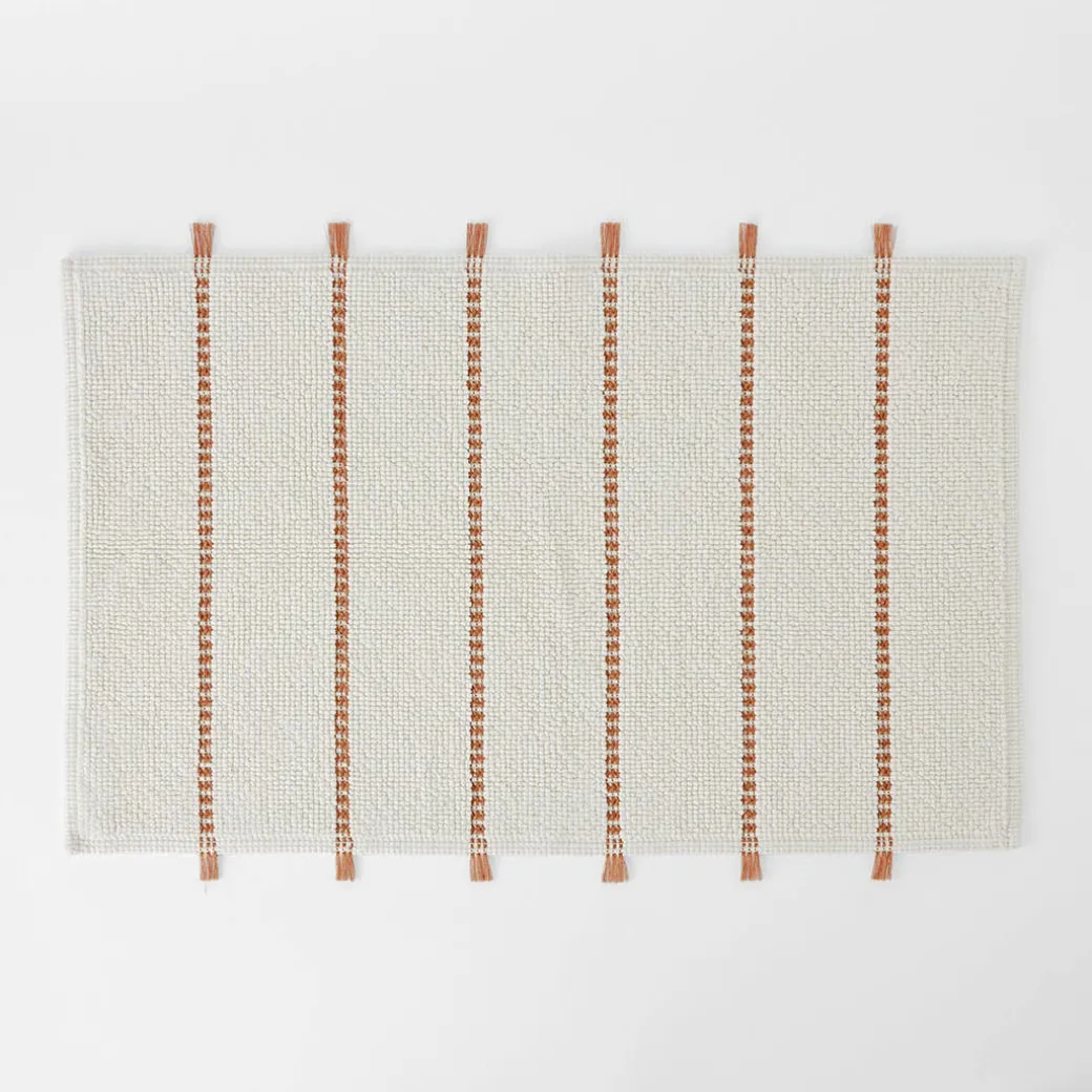 Sami Bath Mat - Natural/Olive Green