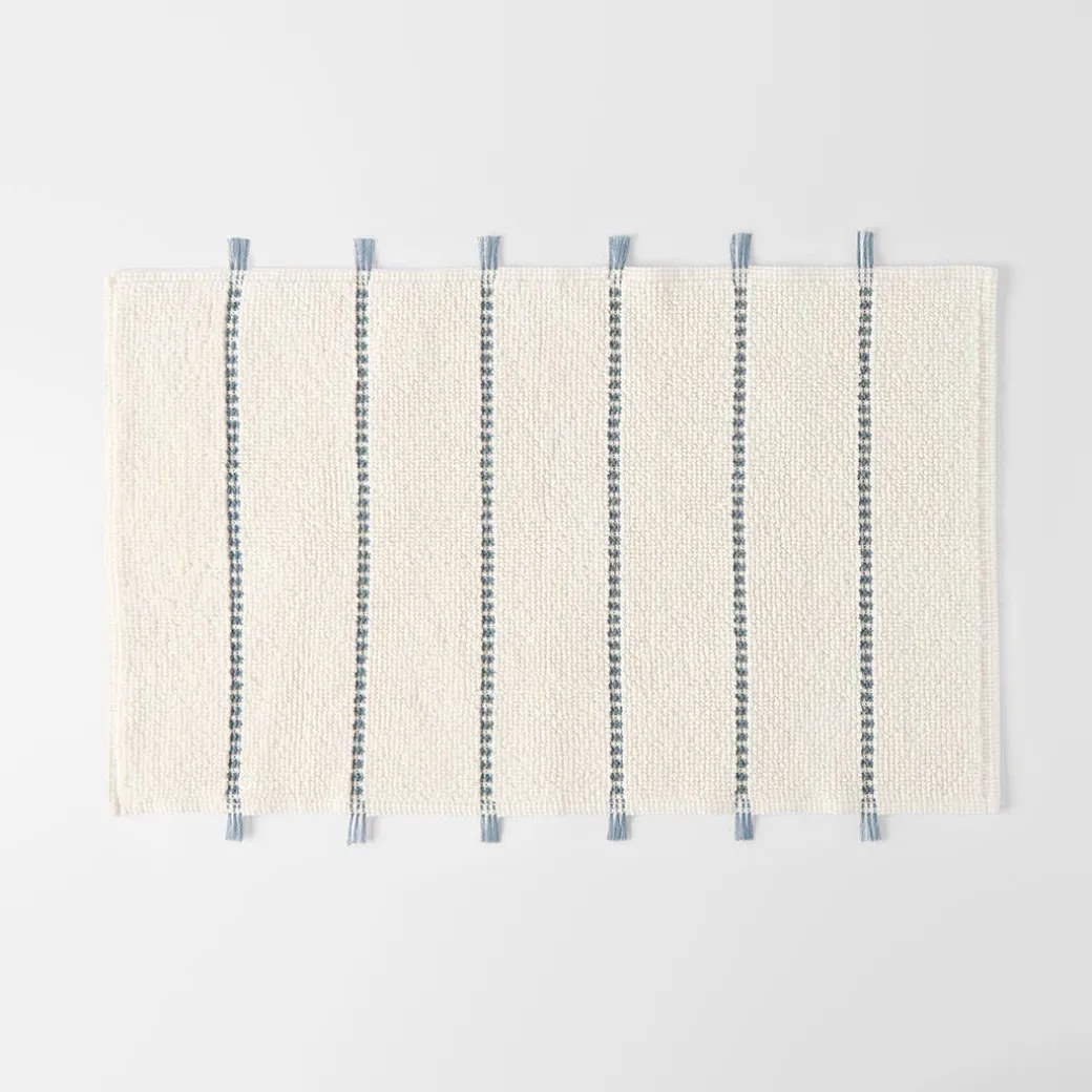 Sami Bath Mat - Natural/Olive Green