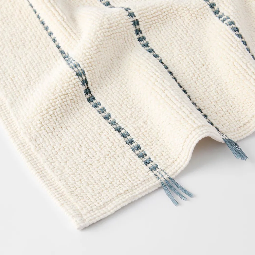 Sami Bath Mat - Natural/Olive Green