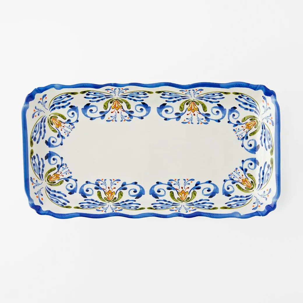 Savona Rectangle Platter - Blue/Yellow