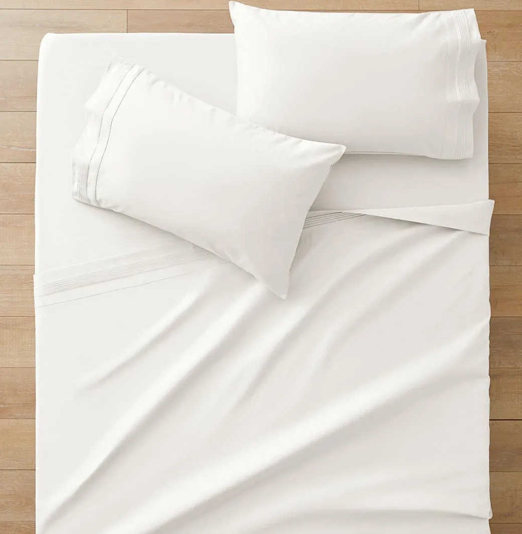 Sleeping Beauty 1200 TC Egyptian Cotton Sheet Set - Vanilla