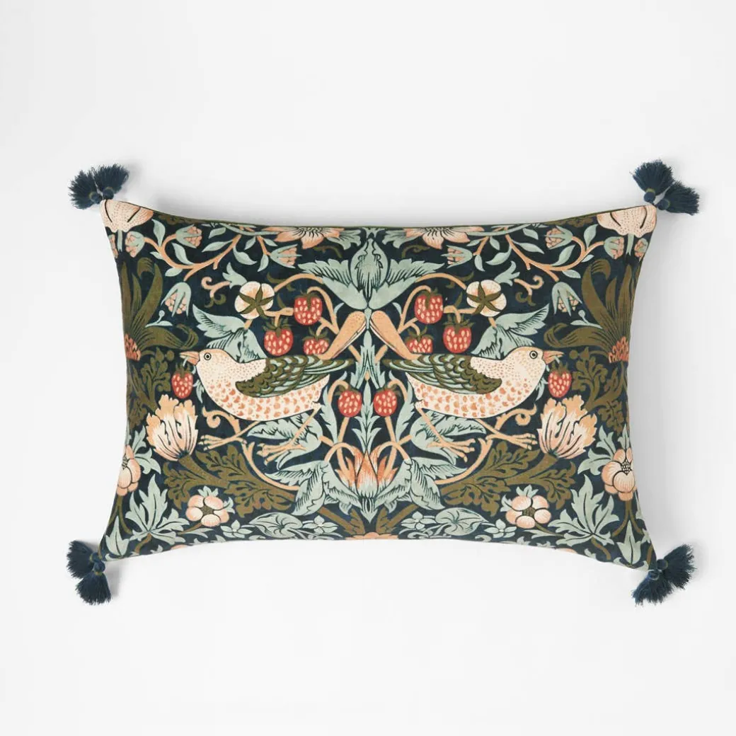 Strawberry Thief Cushion - Indigo
