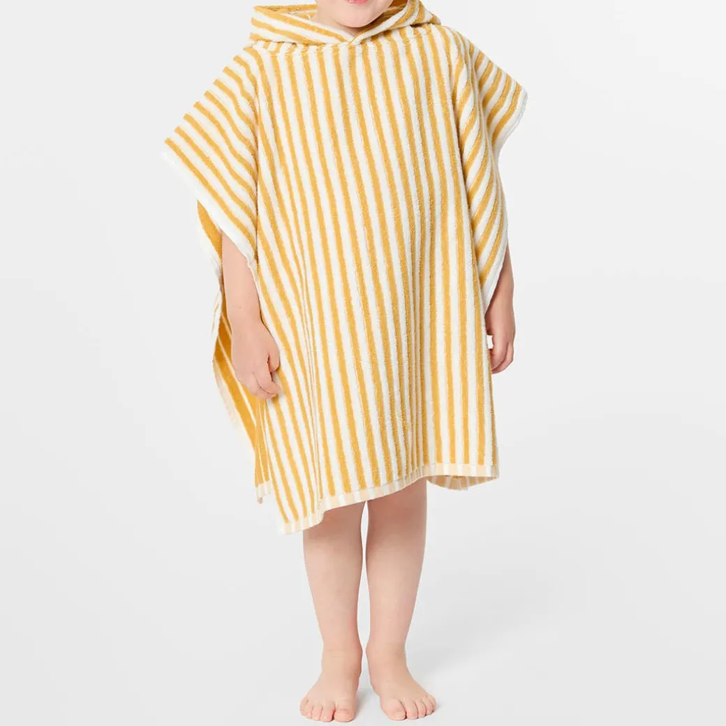 Striped Hooded Kids Poncho