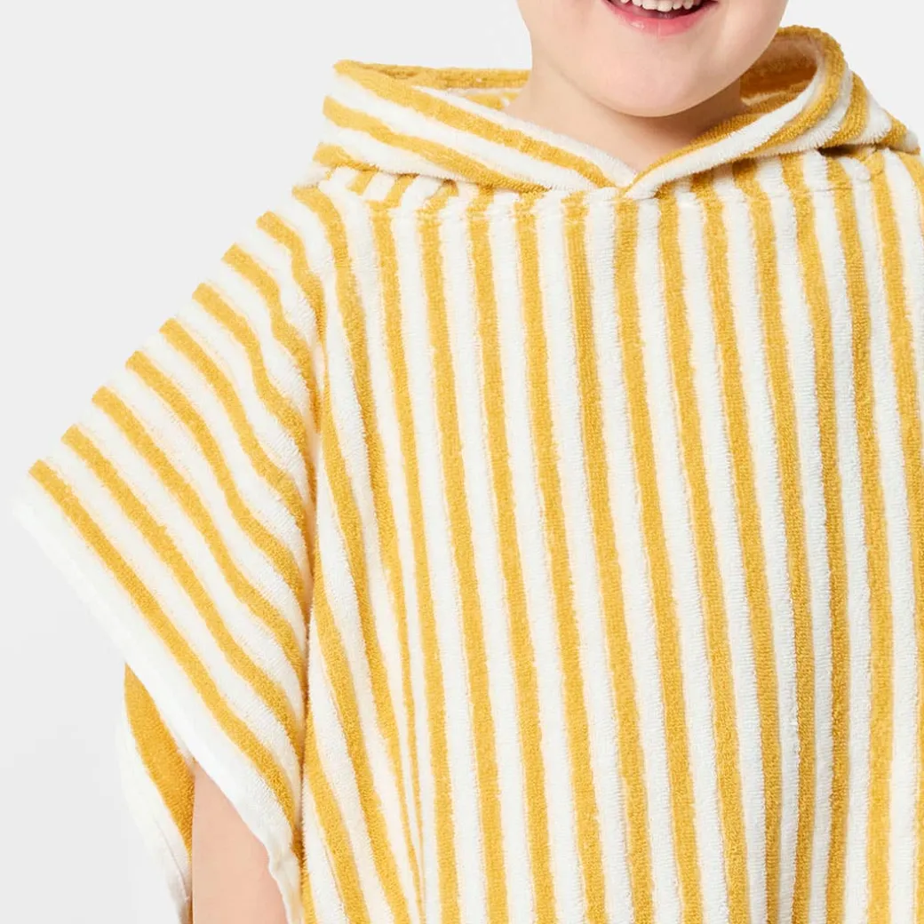 Striped Hooded Kids Poncho