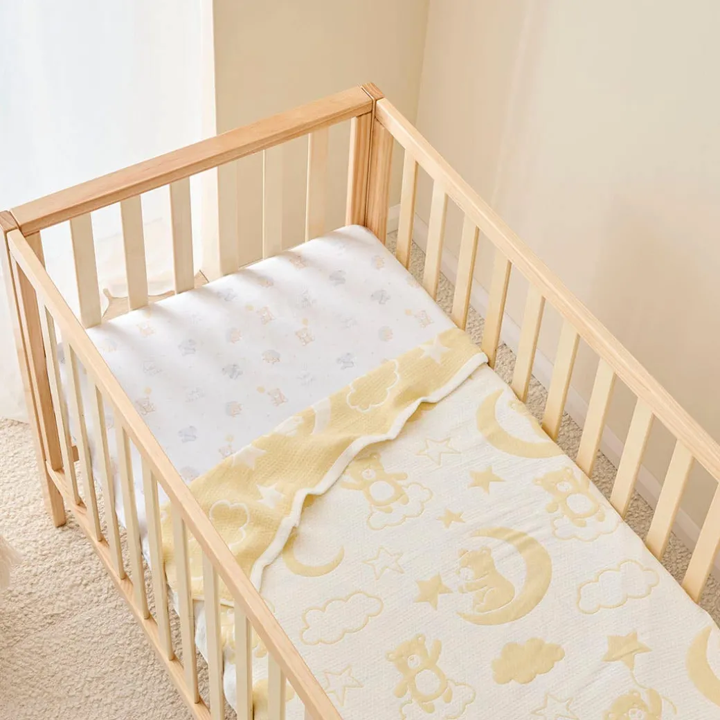 Teddy Moon Reversible Baby Blanket