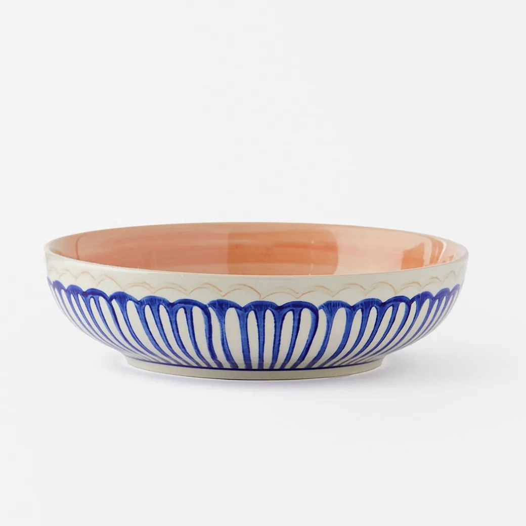 Tondo Low Bowl - Blue/White