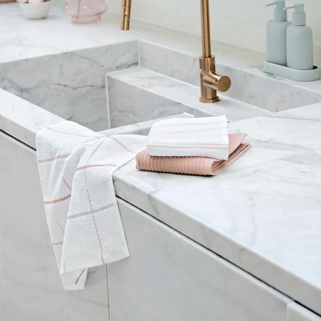 Turner Set Of 3 Terry Tea Towel - Brick/Pink
