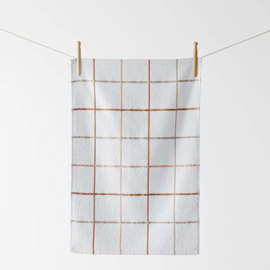 Turner Set Of 3 Terry Tea Towel - Brick/Pink