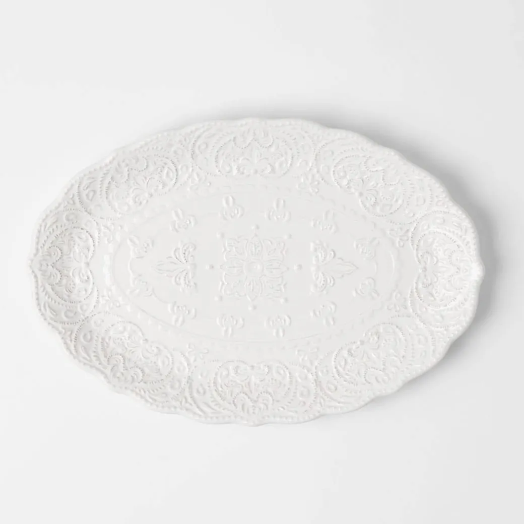 Venezia Large Oval Platter - Ivory