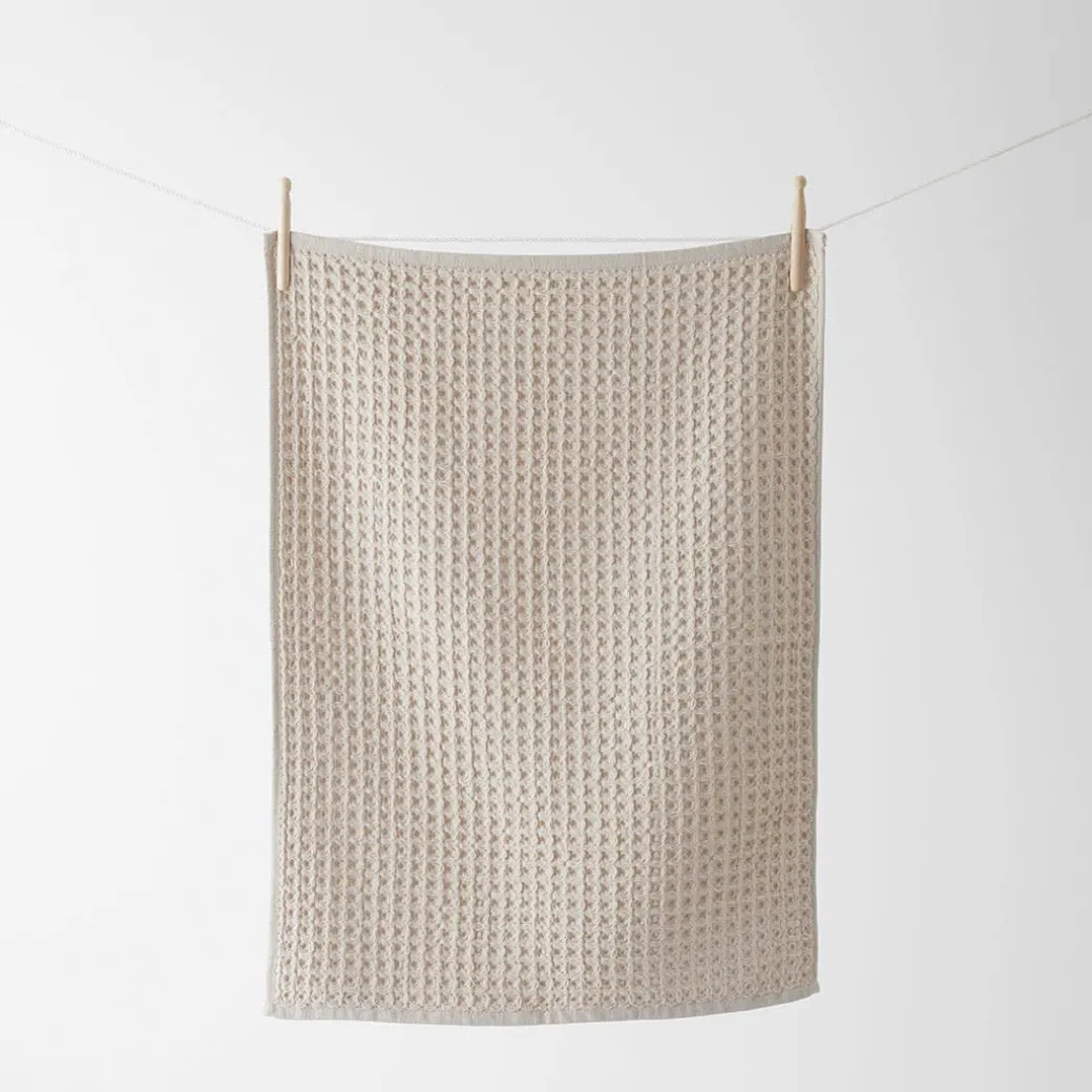 Waffle Tea Towel Set Of 2 - Stone
