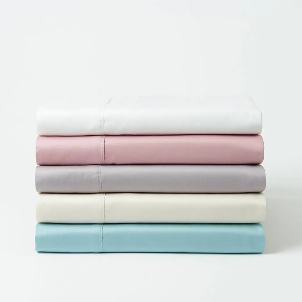 York 375 TC Cotton Sateen Sheet Set - White