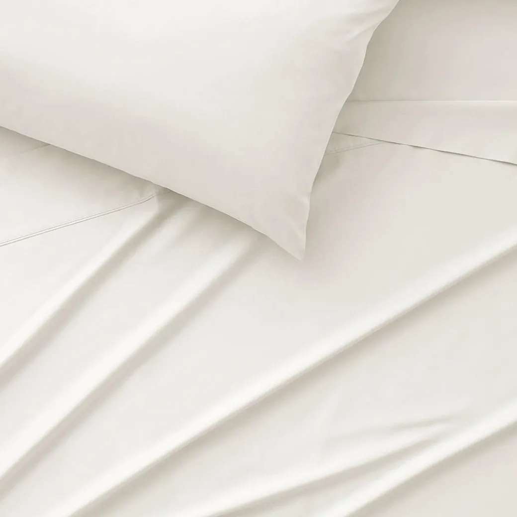York 375 TC Cotton Sateen Sheet Set - White